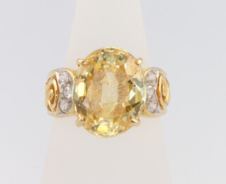 An 18ct yellow gold gem set dress ring size L, 10.3 grams