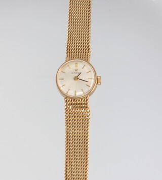 A lady's 9ct yellow gold Omega wristwatch and bracelet, 20 grams 