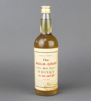 A 1960's bottle of The Macallan-Glenlivet pure malt Scotch whisky "as we get it"  