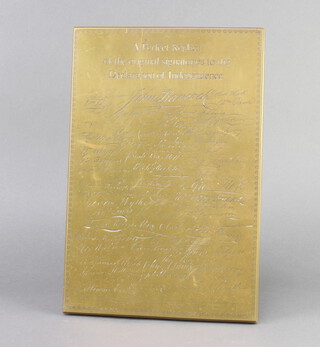 A Perfect Reproduction gilt resin plaque - Perfect replica of the original signatures of the Declaration of Independence 30cm x 20cm 