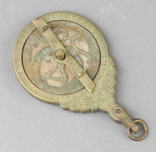 A circular Eastern bronze "Astrolabe" 6.5cm 