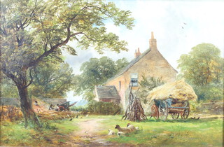 David Payne (1843-1894) oil on canvas indistinctly signed, farmyard study 34cm x 52cm 