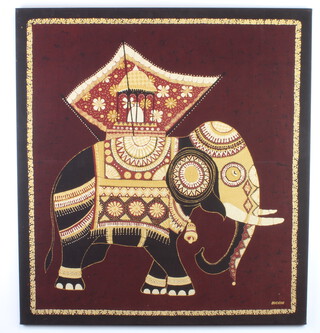 Buddhi Batik, study of an Indian elephant, unframed 94cm x 86cm  