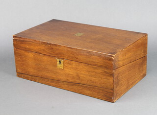 A Victorian rectangular mahogany writing slope with hinged lid 16cm h x 40cm w x 23cm d 