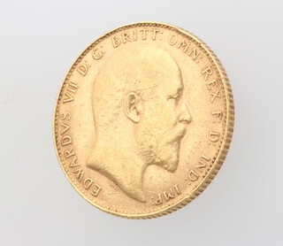 A gold sovereign, 1908
 