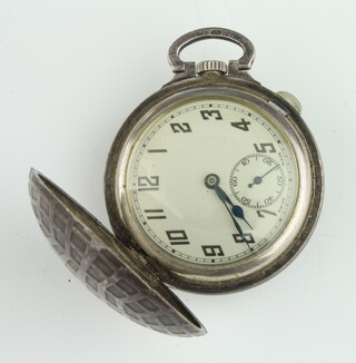 A 1930's Dunlop style novelty 925 golf ball pocket watch, the case stamped Brev numbered 69498 38mm 