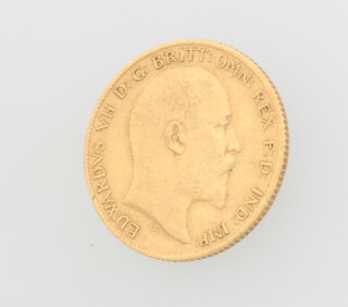 A gold half sovereign, 1906