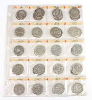 A quantity of half crowns including George IV, Victoria and Edward VII 505 grams 