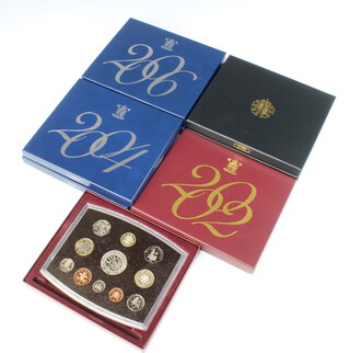 Eight United Kingdom proof coin collection sets boxed, 2002, 2003, 2004, 2005, 2006, 2007, 2008 and 2010  