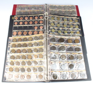 Three albums of UK coins, modern and pre-decimal, face value of modern coins fifty pounds 