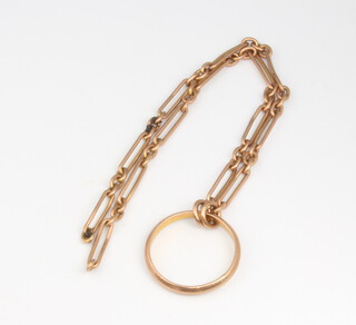 A yellow gold bracelet and ring 7.4 grams 