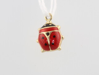 A 14ct yellow gold enamelled ladybird charm 0.7 grams 