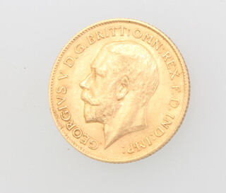 A gold half sovereign, 1911 