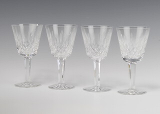A set of 4 Waterford Crystal tapered wine glasses 15cm 