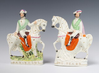 A pair of Staffordshire figures - Garibaldi and Colonel Peard 23cm 