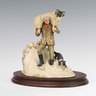 A Border Fine Arts figure All Creatures Great and Small JH41 Winter Rescue by Anne Butler 18cm on a wooden stand 