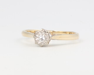 A 9ct yellow gold diamond ring size L, 1.7 grams 