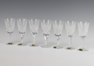 Seven Waterford Crystal sherry glasses 13cm 