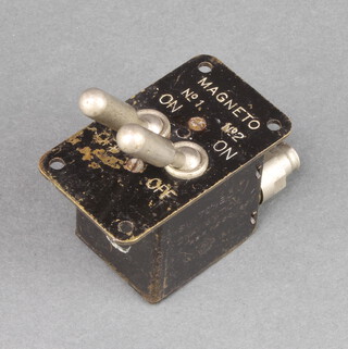 A Second World War Air Ministry magneto switch box 2 way isolation marked Air Ministry Ref no. 5G1540  NB. These were used in Spitfires, Hurricanes and Lancaster bombers 