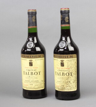 Two bottles of 1978 Cordier Chateau Talbot Saint Julien 