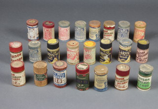 23 various phonograph cylinders comprising 2 Edison Bell, 8 Edison Bell gold mounted, 2 Edison Record, an Edison Amberol, a Pathe Records, 2 Columbia, 6 Clarion, an Edison Bell MP 