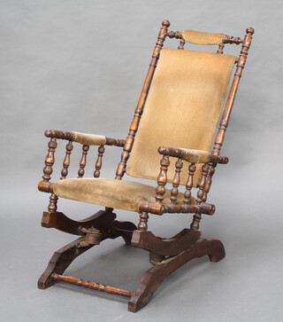An American turned mahogany rocking chair 
