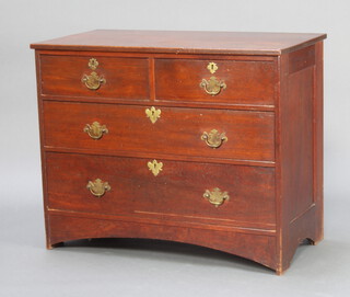 A 19th Century mahogany chest of 2 short and 3 long drawers with brass swan neck drop handles 81cm h x 100cm w x 52cm d 