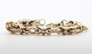 A 9ct yellow gold fancy link bracelet, 16.9 grams, 