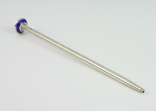 A Russian silver and enamel propelling pencil, 17.5 cm 