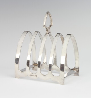 A silver 5 bar arched toast rack Sheffield 1962, 10cm, 116 grams 