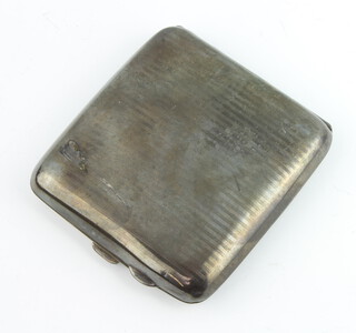 A silver engine turned cigarette case Birmingham 1919, 112 grams gross 