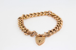 A 9ct yellow gold bracelet with padlock 16.4 grams