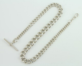 A silver Albert with T bar and clasp 74 grams