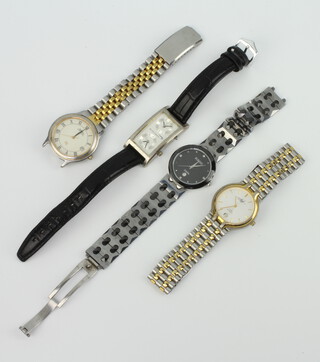 A gentleman's Rado Jubile calendar wristwatch with 2 colour metal bracelet and minor watches 