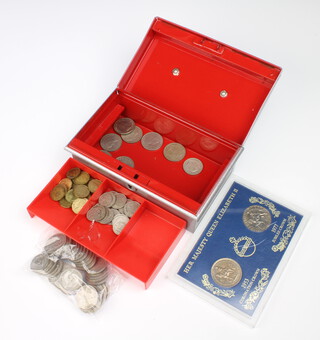 A quantity of pre 1947 coinage 498 grams and minor coins 