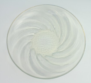 LALIQUE, Poissons, an opalescent glass dish decorated with sardines, R LALIQUE, in capitals 29cm 