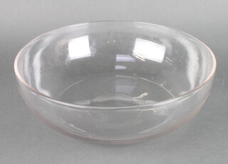 A clear glass deep bowl 34cm 