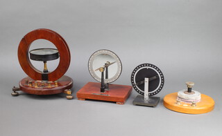 An Early Philip Harris Galvanic cell, a George & Becker tangent galvanometer, a George & Becker magnetic field dip circle and 1 other 
