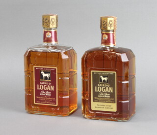 A bottle of White Horse Laird O'Logan deluxe blended whisky (slighly low in neck) together with a ditto Bangkok duty free bottle 