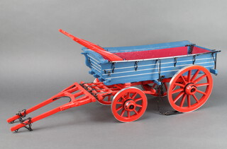 A scratch built wooden model of a Buckinghamshire wagon 22cm h x 77cm l x 22cm w 