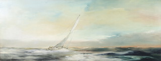 John Scanes '64, oil on board, maritime scene, 43cm x 52cm 