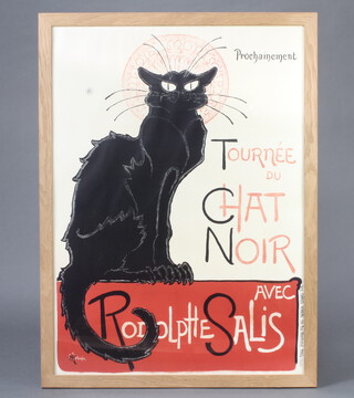 A reproduction poster, Theophile Alexandre Steinlen "Tournee du Chat Noir" 91cm x 63cm 