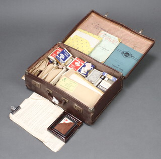 An attached case containing a collection of 1930's and later magic tricks 13cm x 45cm x 31cm 