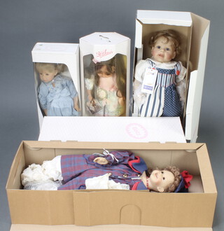 Two Gotz collectors dolls boxed, a Zapf collectors doll "Sally", 2 Brigitte Linan collectors dolls boxed 
