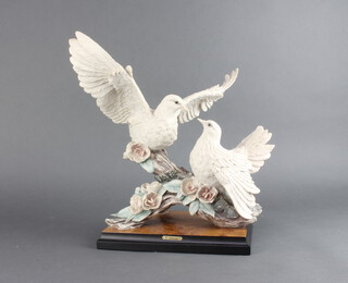 A composition figure of 2 doves by G Armani 33cm 