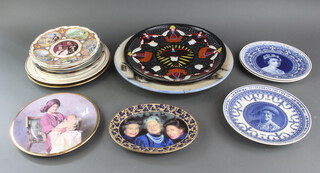 A collection of decorative wall plates 