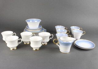 An Art Deco Shelley part tea set and 5 Elizabethan Charmaine tea cups 
