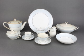An extensive Noritake Laureate pattern part tea, coffee and dinner service with silvered floral decoration together with a similar part tea set 