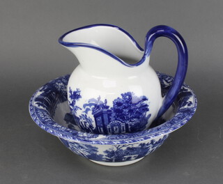 A Victorian style wash jug and bowl