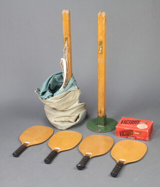 A Slazenger Padder Tennis set comprising stands, net, 4 rackets